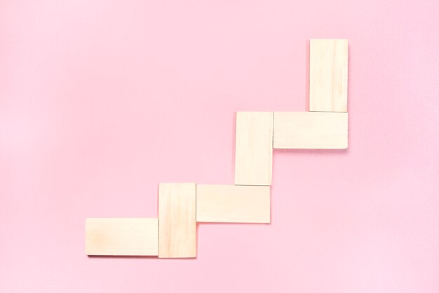 Staircase of wooden block toy