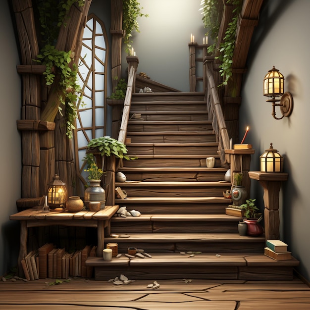 Photo stairs game assets