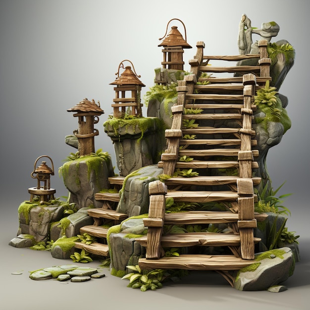 Photo stairs game assets