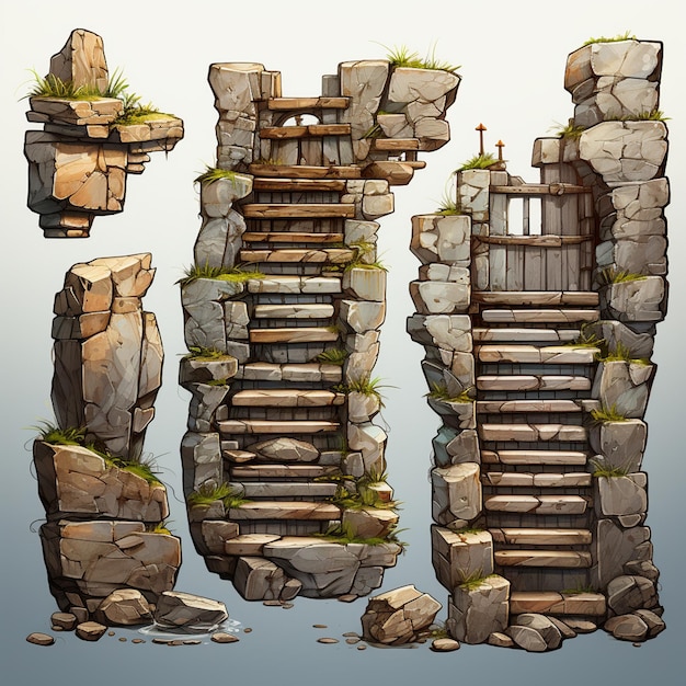 Photo stairs game assets