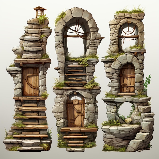 Photo stairs game assets