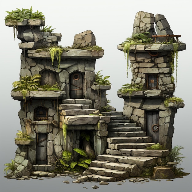 Photo stairs game assets