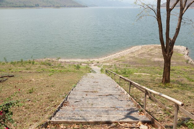 Stairs leading down to the water