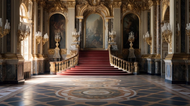 the stairs leading to the entrance hall