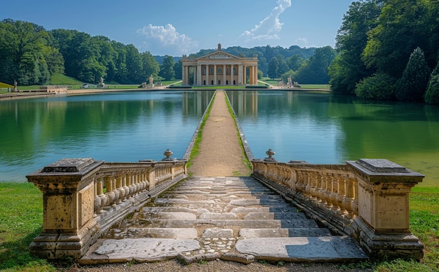프랑스 의 베르사유 궁전 의 공원 에 있는 호수 로 가는 계단
