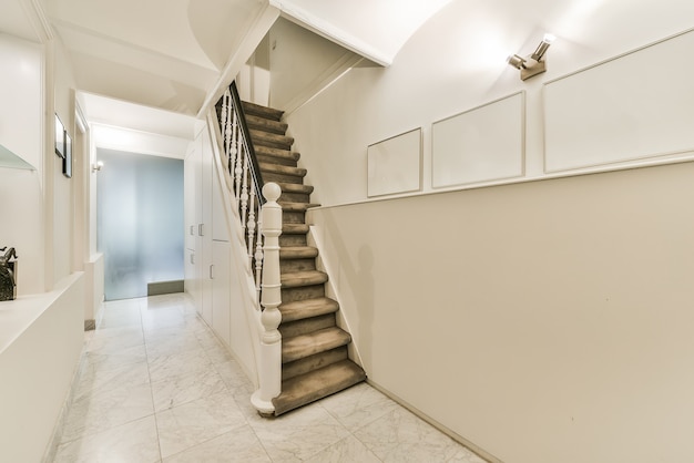 Stairs in the luxury hallway looking elegance