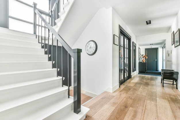 Stairs in the luxury hallway looking elegance