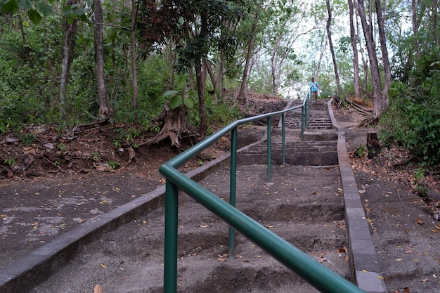 Stairs to one of the sites in Pleret Yogyakarta Indonesia