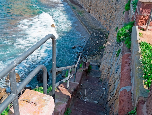 Stairs to the rocks in Alghero
