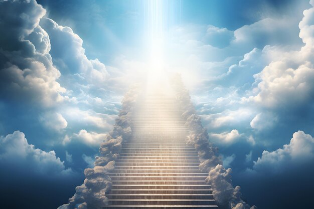 Photo stairs and sky concept religion and heaven