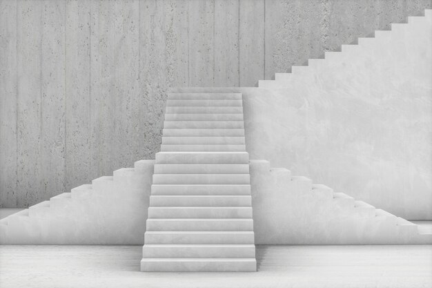 Photo the stairway in the daylight with white background 3d rendering computer digital drawing