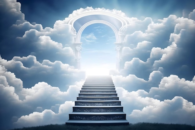 Photo stairway to heaven in the clouds