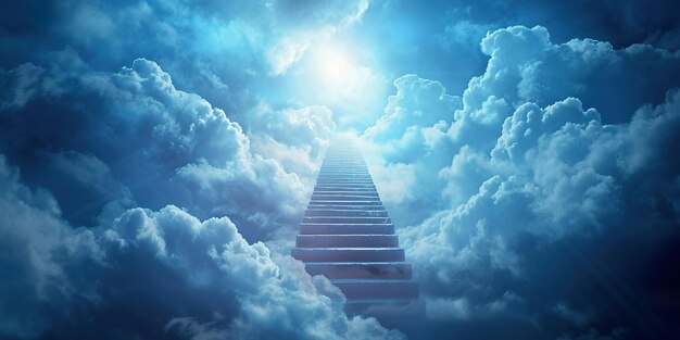 Foto scala al cielo nel concetto celeste religione