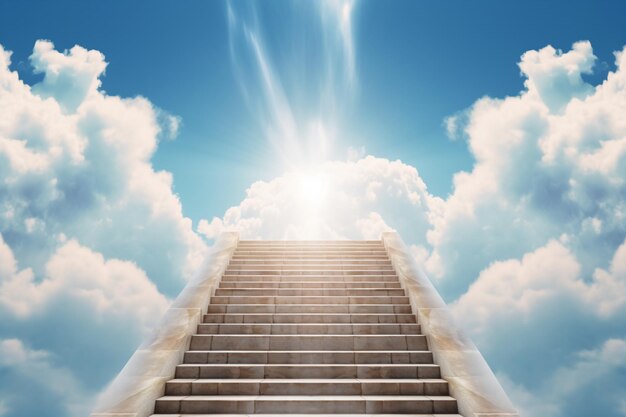 stairs to heaven, bright light from heaven, stairway leading up to