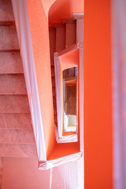 Stairway in riser blocks of flats