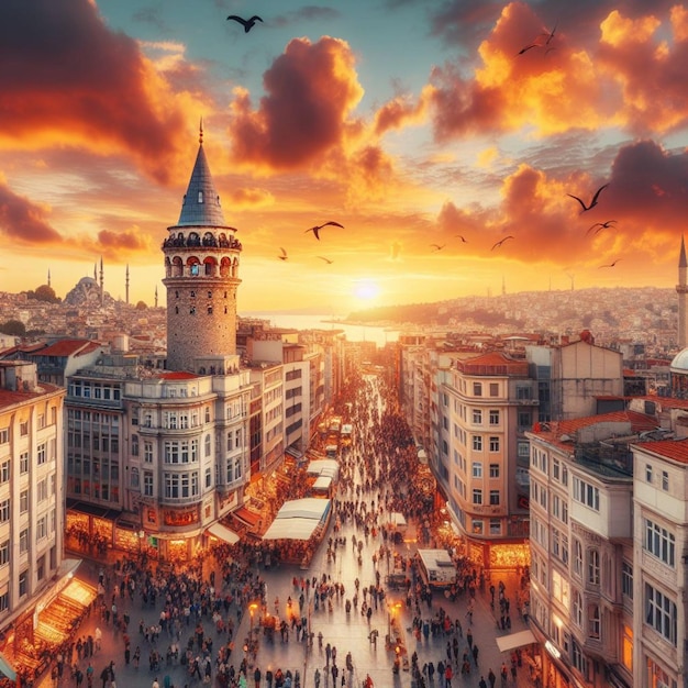 stanbul city galata bridge galata