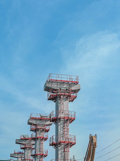 stanchion on site with blue sky Thailand