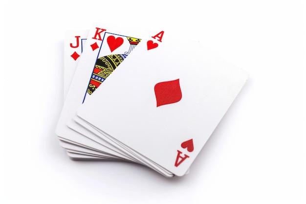 Photo standard playing cards on white background