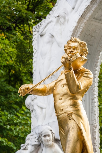 Standbeeld Johann Strauss zoon close-up in Stadtpark