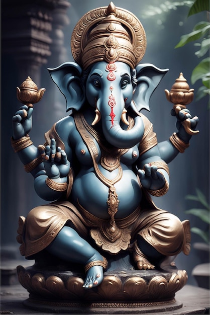 Standbeeld van god Ganesha afbeelding illustratie