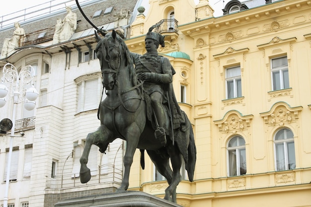 Standbeeld van Josip Jelacic in Zagreb, Kroatië