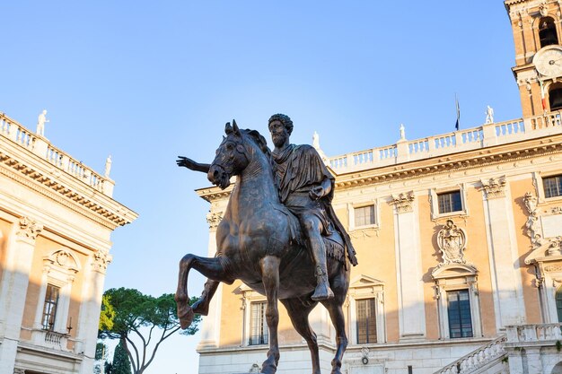 Standbeeld van Marcus Aurelius op Piazza Campidoglio