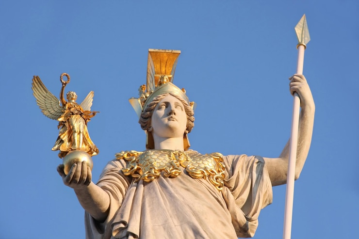 Foto standbeeld van pallas athena in wenen oostenrijk