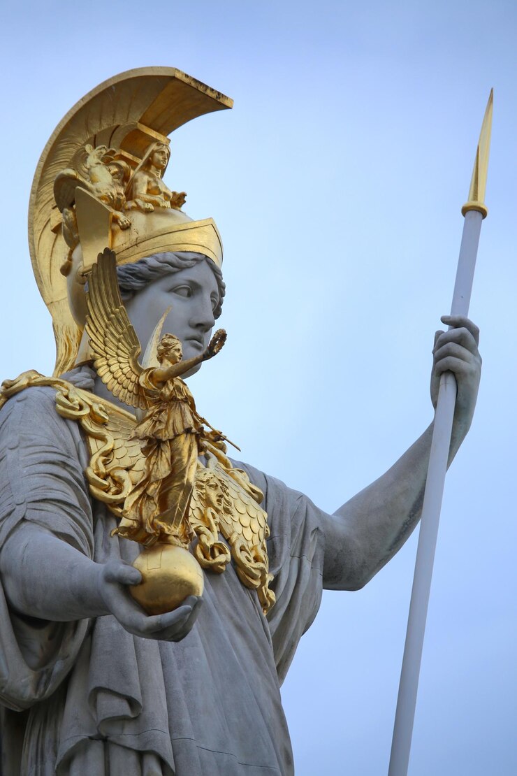 Foto standbeeld van pallas athena in wenen oostenrijk