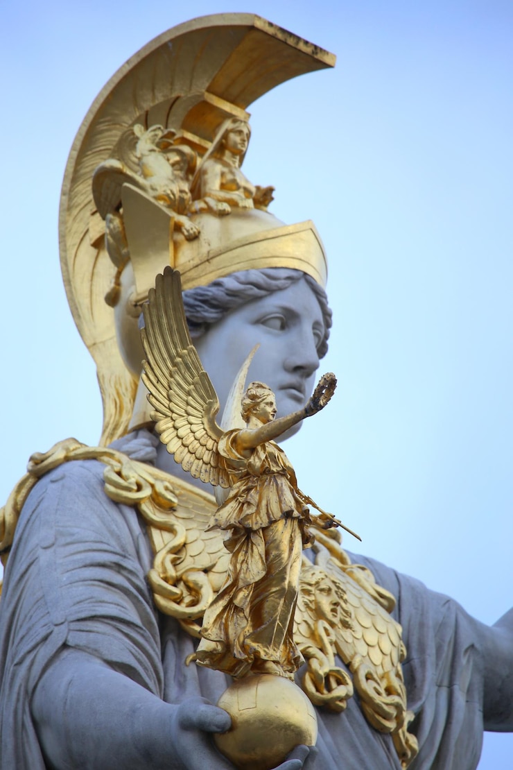 Foto standbeeld van pallas athena in wenen oostenrijk