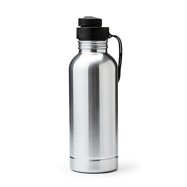 standing aluminum water bottle mockup
