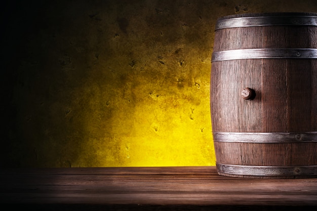 Standing on the board oak barrel