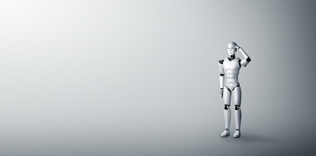 Standing humanoid robot looking forward