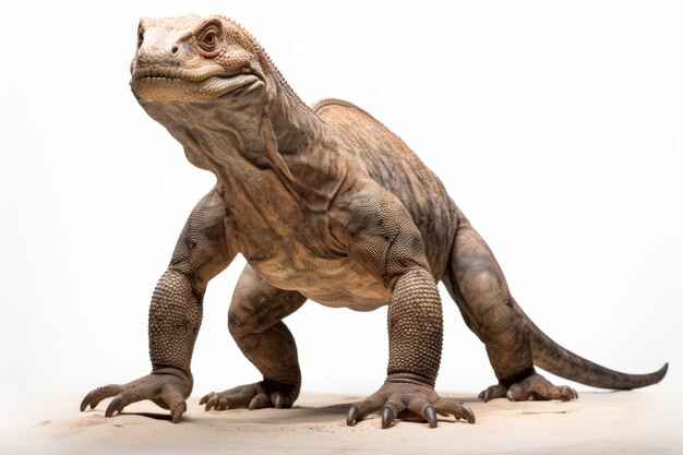 Photo standing komodo dragon hyperrealistic image portrait national geographic award winning