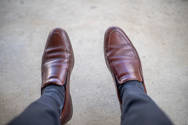 Standing leg with brown leather feet classic