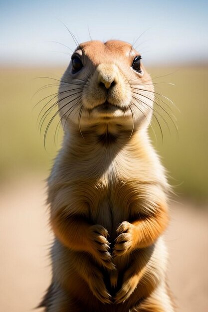 Photo standing prarie dog