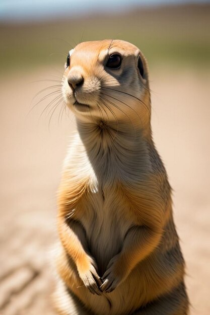 Photo standing prarie dog