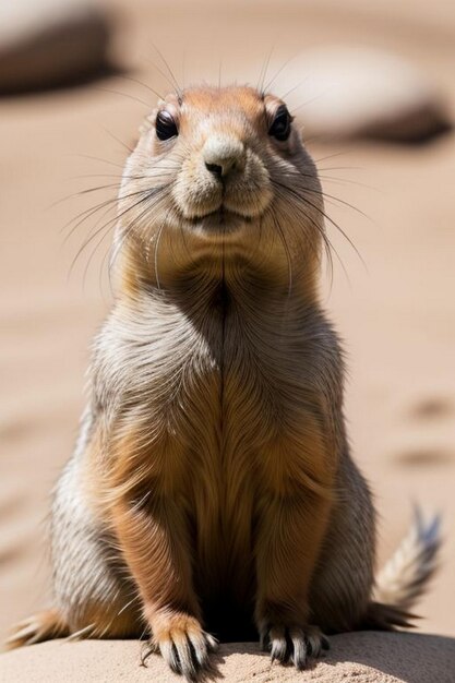 Photo standing prarie dog