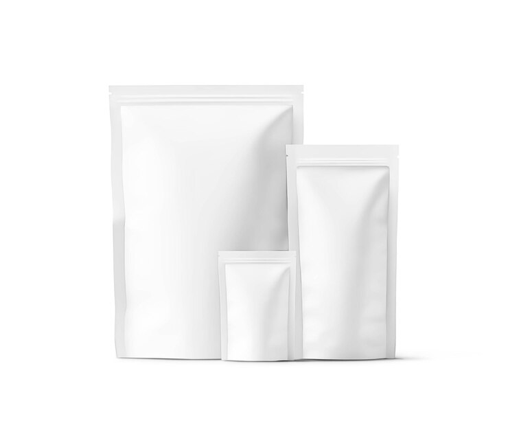 Photo standup pouch on white background