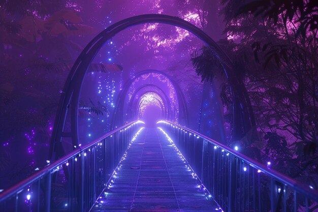 Stap op de Luminescent Causeway een brug van daw generatieve ai