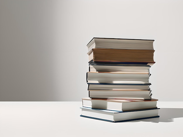 Foto stapel boeken in witte lege geïsoleerde achtergrond ai gegenereerd