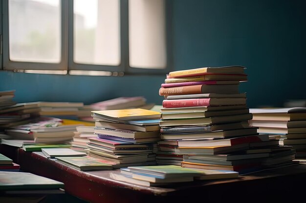 Stapel boeken voor de leraar