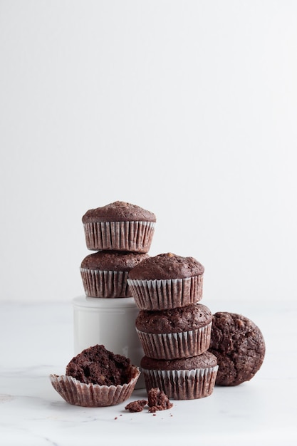 Stapel chocolademuffins