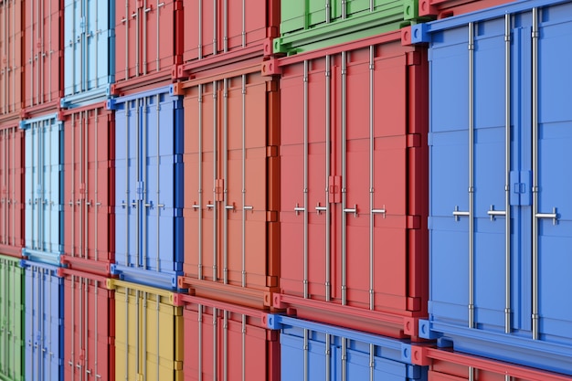 Stapel containers bij containerhaven