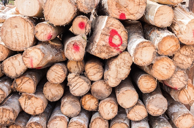 Stapel gesneden rubberen boom