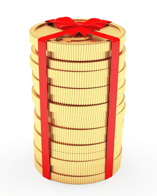 Stapel gouden giftmunten