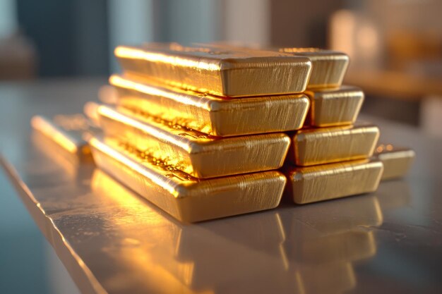 Stapel goudstaven goud- en deviezenreserves