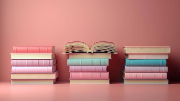 Stapel kleurrijke boeken kopieerruimte Wereldboekdag concept