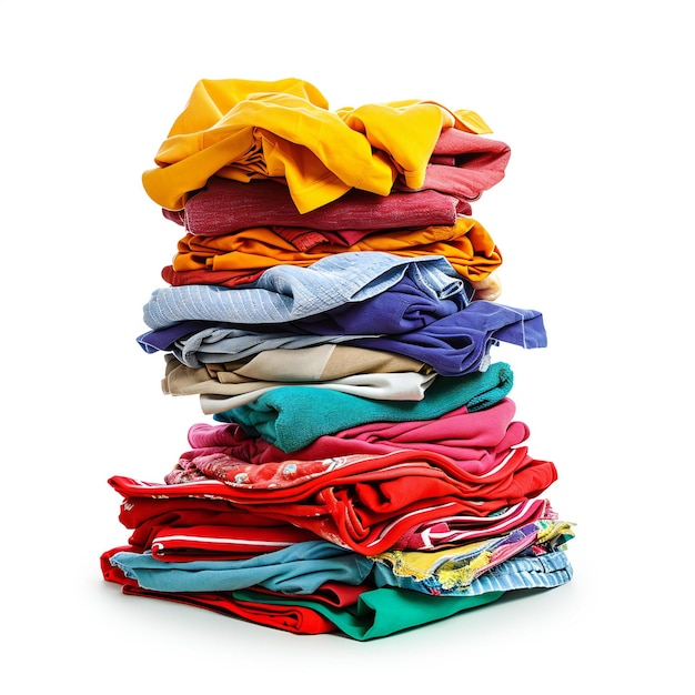 Stapel kleurrijke gevouwen kleding voor organisatie