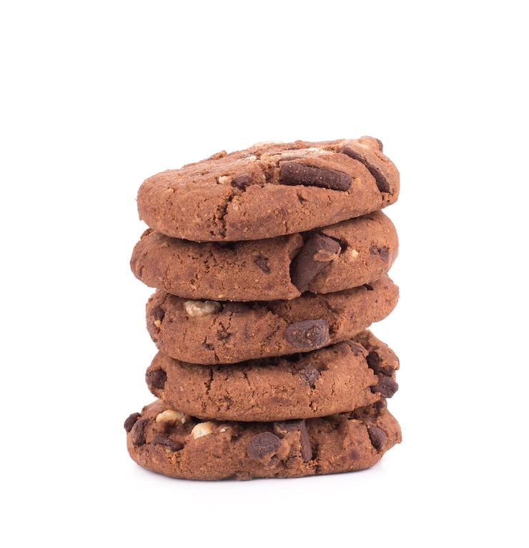 Foto stapel koekjes met chocolade