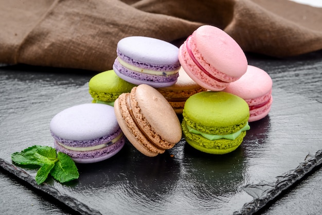 Stapel macarons, makarons Frans koekje